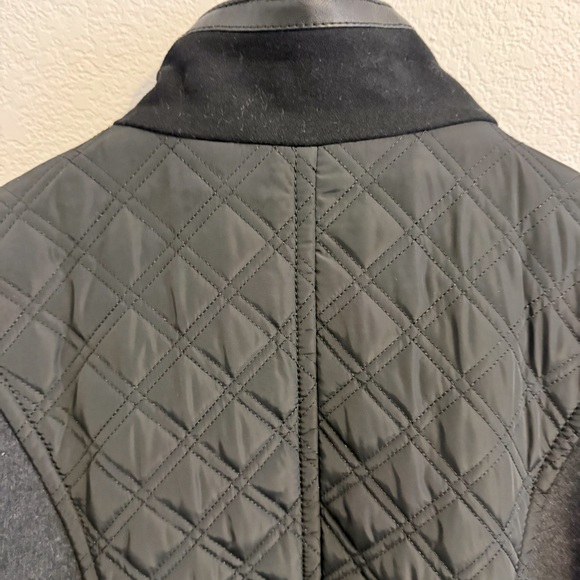 Kensie Women's Wool Blend Full Zip Overcoat Black Faux Leather Accent. S… - Picture 9 of 15